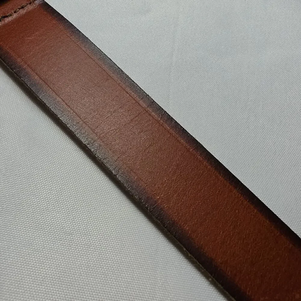 Men's LUCKY BRAND Leather Belt Brown Bronze Buckle BKM00012 Sizes 40/42